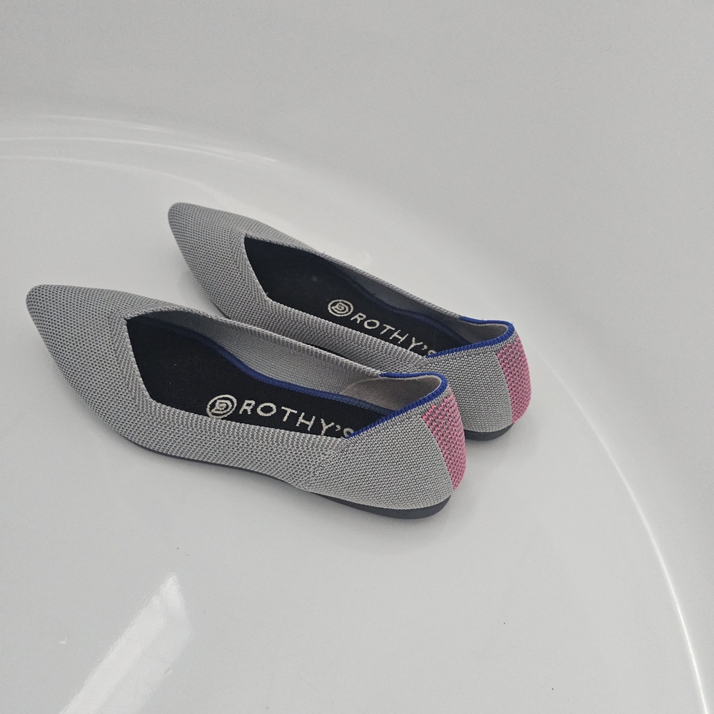 Rothy's Gray and Pink Women's Flats